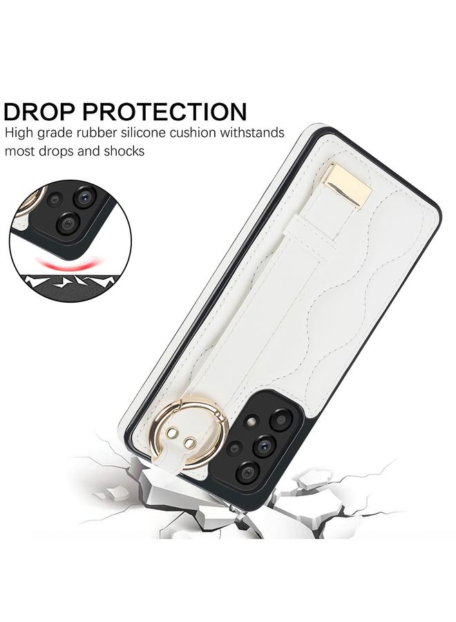 S-TOP Case For Samsung Galaxy A53 5G Non-slip Full Coverage Ring PU Phone Case with Wristband - Image 2