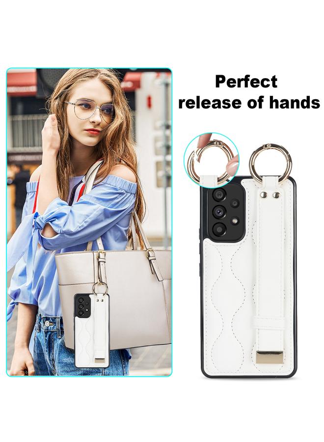 S-TOP Case For Samsung Galaxy A53 5G Non-slip Full Coverage Ring PU Phone Case with Wristband - Image 5