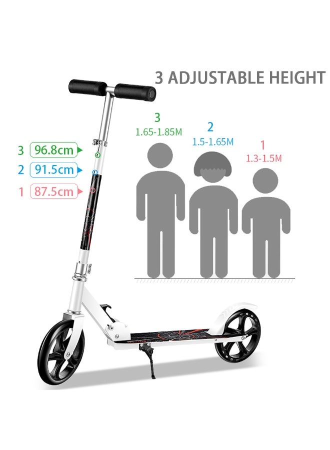 Generic Kick Scooter for Kids/Teens/Adults, Foldable and Height Adjustable, 20cm Large Wheels, Bearing Capacity 100kg, Urban Scooter with Handrake, YS-106 (Black)  - Image 4