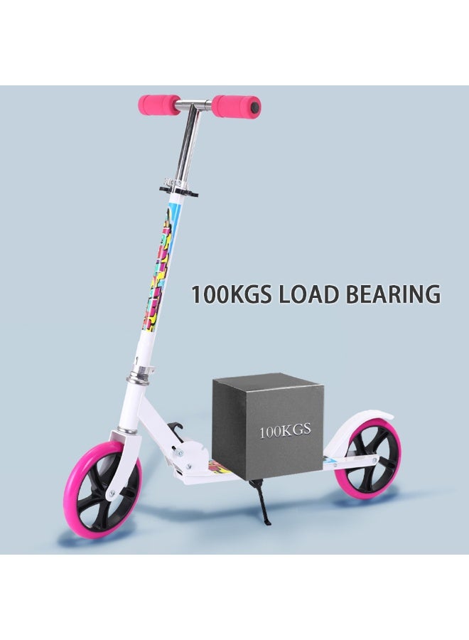 Generic Kick Scooter for Kids/Teens/Adults, Foldable and Height Adjustable, 20cm Large Wheels, Bearing Capacity 100kg, Urban Scooter with Handrake, YS-106 (Black)  - Image 5