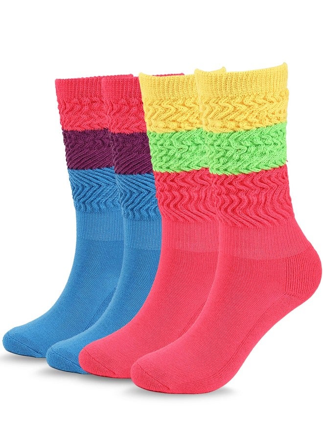 Buauty Neon Slouch Socks 80s 90s Scrunch Socks Soft Leg Warmers Y2k Knee High Socks for Women Outfit Accessories Party - Image 1