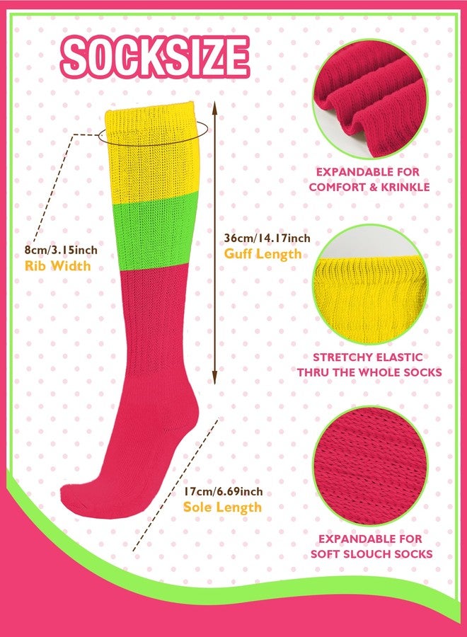 Buauty Neon Slouch Socks 80s 90s Scrunch Socks Soft Leg Warmers Y2k Knee High Socks for Women Outfit Accessories Party - Image 3