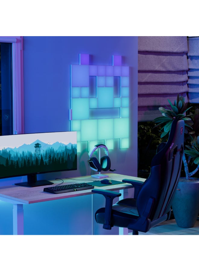 Nanoleaf Blocks Small Squares Add-on Kit | Smart WiFi LED Panel System, 16M+ Colors, Low Energy, for Gamers, Vloggers, Influencers, Entertainment, Gaming Living Room - 4 Pack - Image 4