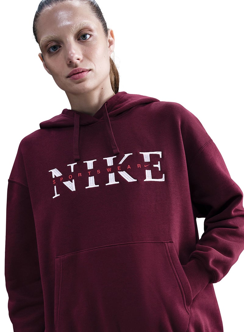 Nike Phoenix Fleece Graphic Logo Pullover Hoodie - Image 3