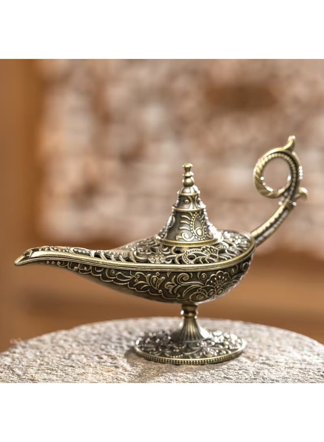 aeen 1pc Genie Lamp Incense Holder, Vintage Zinc Alloy Incense Burner, Elegant Decorative Ornament for Home, Ramadan, Eid, Yoga, Meditation, Tea Ceremony and Parties - Image 5