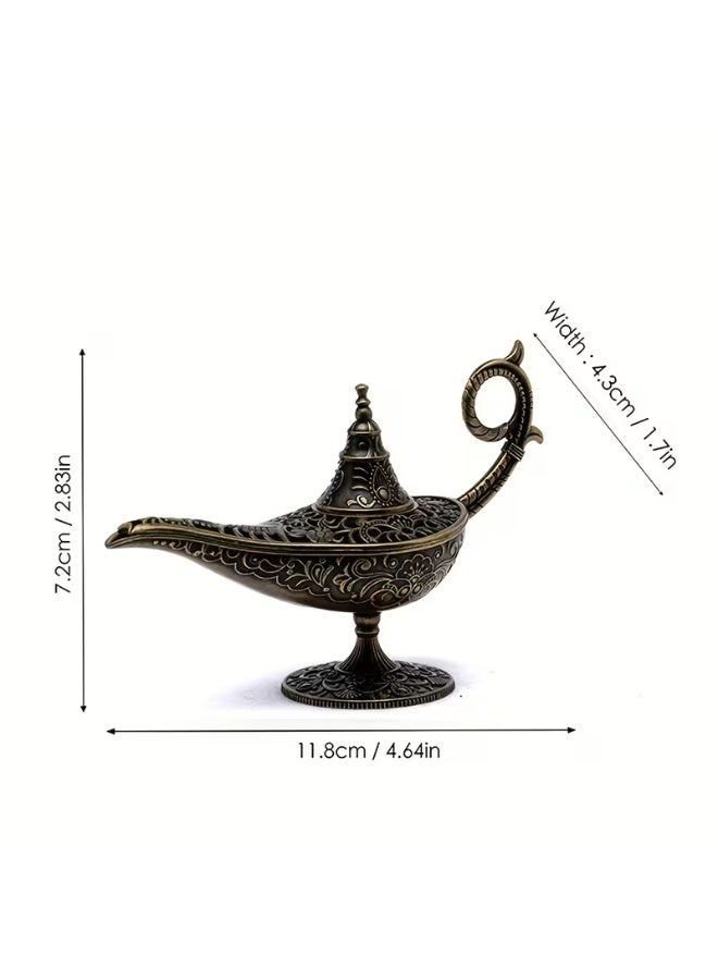 aeen 1pc Genie Lamp Incense Holder, Vintage Zinc Alloy Incense Burner, Elegant Decorative Ornament for Home, Ramadan, Eid, Yoga, Meditation, Tea Ceremony and Parties - Image 4