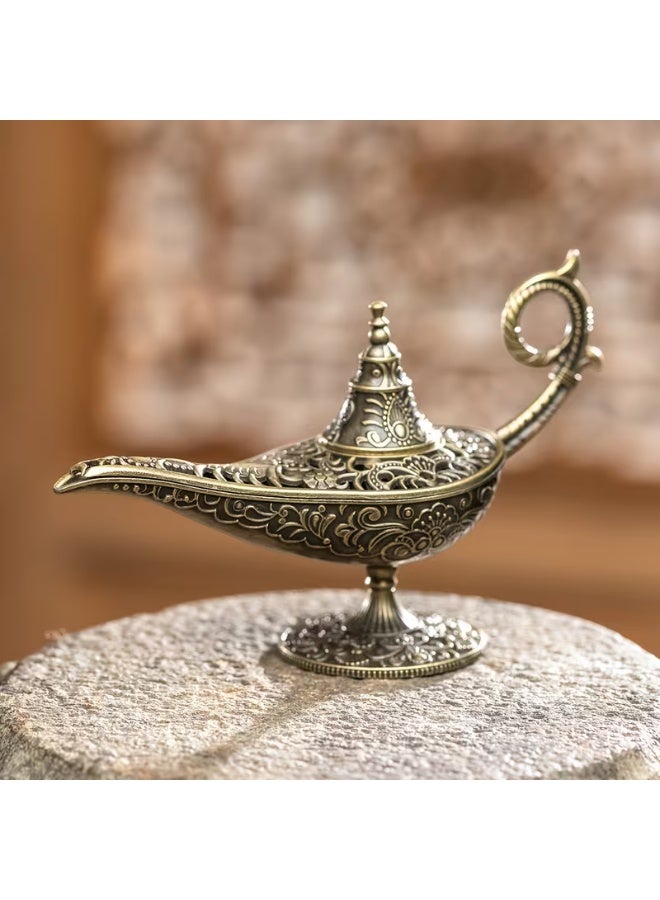 aeen 1pc Genie Lamp Incense Holder, Vintage Zinc Alloy Incense Burner, Elegant Decorative Ornament for Home, Ramadan, Eid, Yoga, Meditation, Tea Ceremony and Parties - Image 3