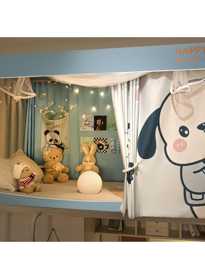 Bluejw New Installation-free Strong Shading Student Bed Curtain Mosquito Net Three-door Dormitory Single Upper And Lower Bed Curtain Wholesale - Image 3
