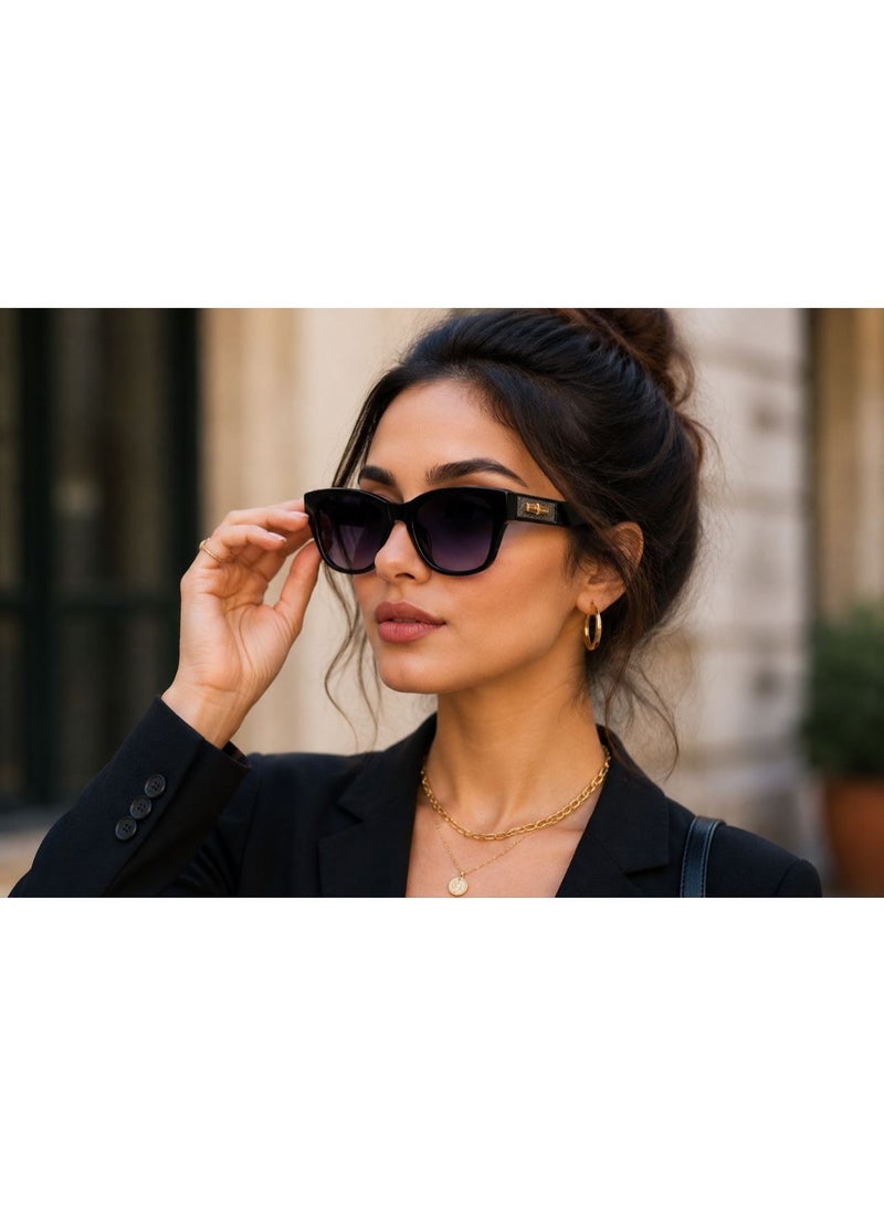 نظارة شمسية حريمي UV400 – حماية كاملة من الأشعة فوق البنفسجية – تصميم أنيق مناسب لجميع أشكال الوجه - Image 3