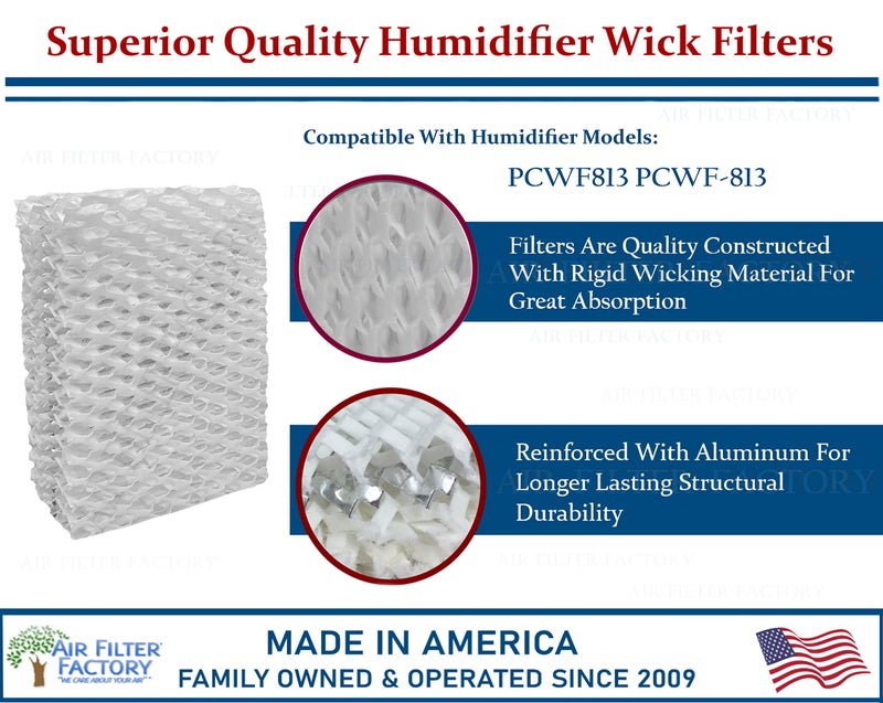 Air Filter Factory Wick Filter Pcwf813 Pcwf-813 Replacement For Procare Humidifier Wick Filters 2-Pack - Image 2