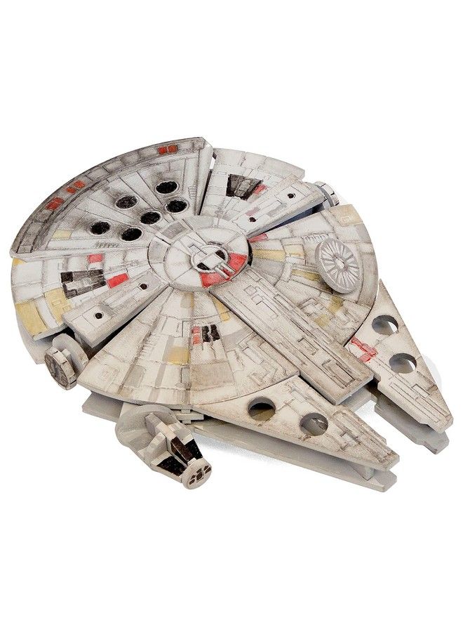 IncrediBuilds Star Wars Millennium Falcon 3D Wood Puzzle & Model Figure Kit (61 Pcs) Build & Paint Your Own 3 D Movie Space Ship Toy No Glue Required Gift For Kids Teens & Adults 12+ - Image 3
