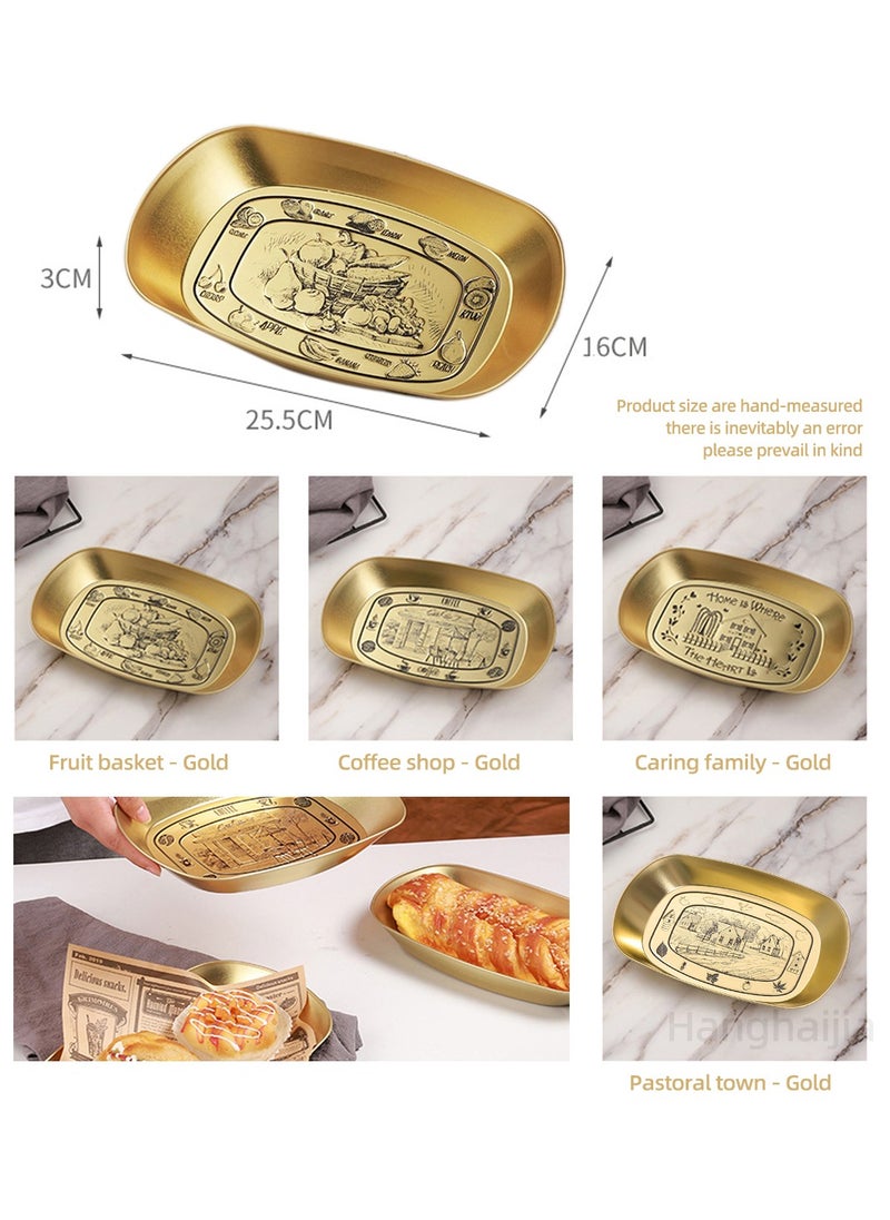 Hanghaijia Gold Tinplate Outdoor Products Camping Tableware, Home Kitchen Fruit Dried Fruit Food Vegetable Storage Tray  - Image 5