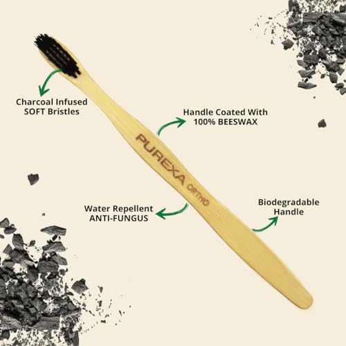 Purexa Bamboo Orthodontic Toothbrush for Braces (Pack of 2) | Activated Charcoal Soft Bristles | BPA-Free, Biodegradable & Compostable | Interdental Brush for Kids & Adults | Eco-Friendly Oral Care - Image 5