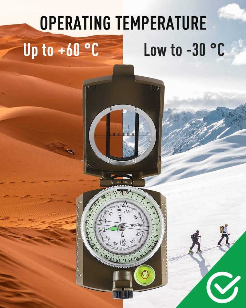 EYESKEY Multifunctional Tactical Survival Military Compass with Lanyard & Pouch | Waterproof & Impact Resistant | Lensatic Sighting Compass for Hiking - Image 5