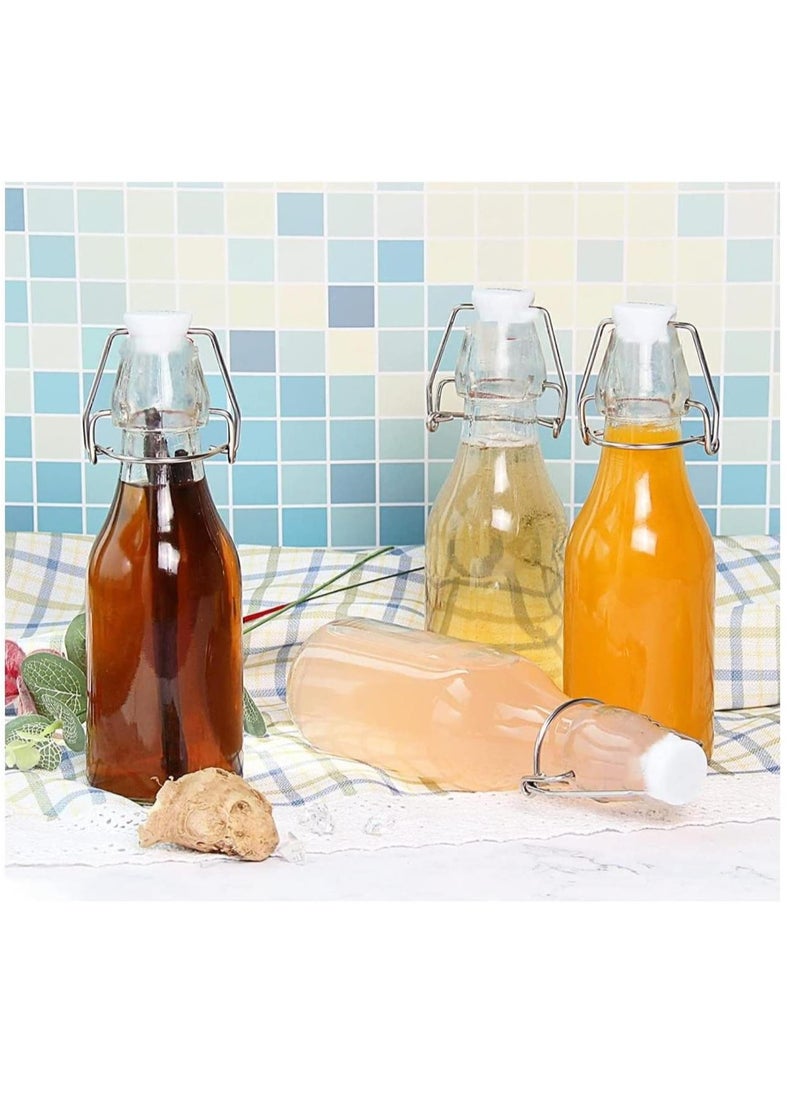 FUFU - 6Pack 8oz Flip Top Glass Bottle Swing Top Bottles with Airtight Seal Flip Caps for Kombucha, Beverages, Oil, Vinegar, Water, Soda, Kefir - Image 1