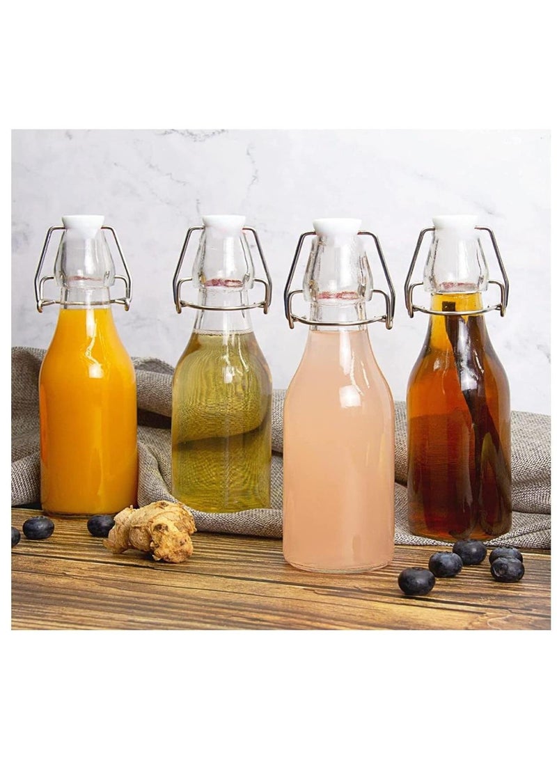 FUFU - 6Pack 8oz Flip Top Glass Bottle Swing Top Bottles with Airtight Seal Flip Caps for Kombucha, Beverages, Oil, Vinegar, Water, Soda, Kefir - Image 1