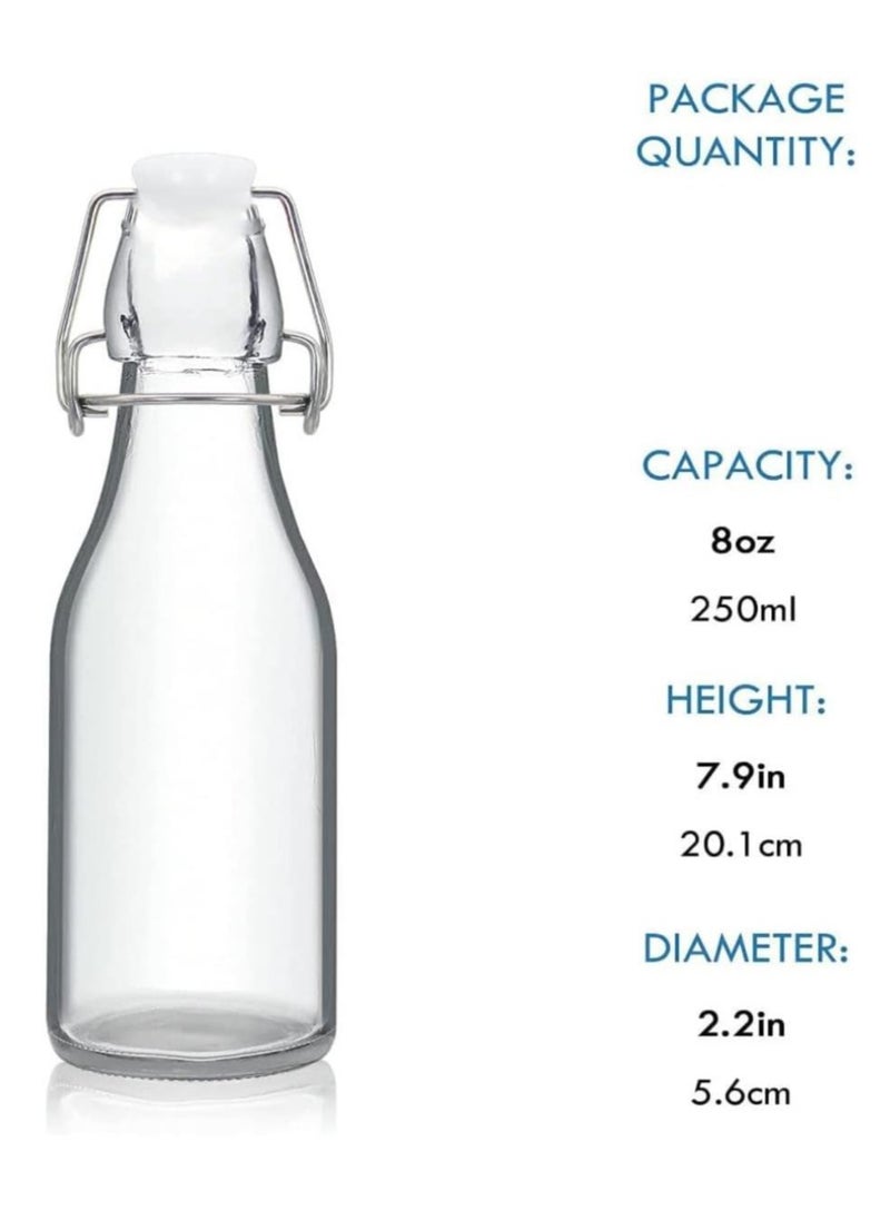 6 عبوات من الزجاجات العلوية القابلة للطي سعة 8 أوقية مع أغطية قلاب محكمة الغلق للكمبوتشا والمشروبات والزيت والخل والماء والصودا والكفير - pzsku/ZAFA005C5C155C21FB326Z/45/_/1708952427/1003908c-d5ed-44c6-8150-5e3a8c0f10a6