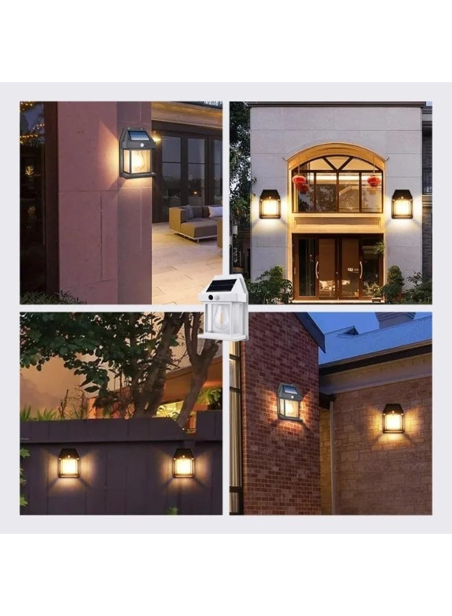 Generic SAFENHAND Solar Interaction Wall Lamp Outdoor Light Wireless Dusk to Dawn Motion Sensor with 3 Modes LED Wall Sconce Waterproof Solar Light Wall Mount Light Outdoor & Indoor Lantern 38W (3) - Image 5