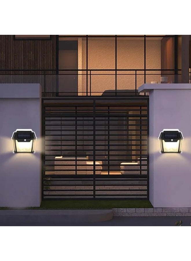 Generic SAFENHAND Solar Interaction Wall Lamp Outdoor Light Wireless Dusk to Dawn Motion Sensor with 3 Modes LED Wall Sconce Waterproof Solar Light Wall Mount Light Outdoor & Indoor Lantern 38W (3) - Image 3