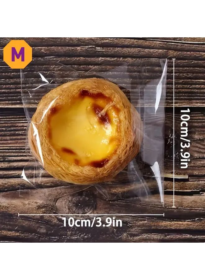 200pcs M Size Self Sealing Bags Resealable Plastic Bags For Snacks Cookies Bakery - Image 1