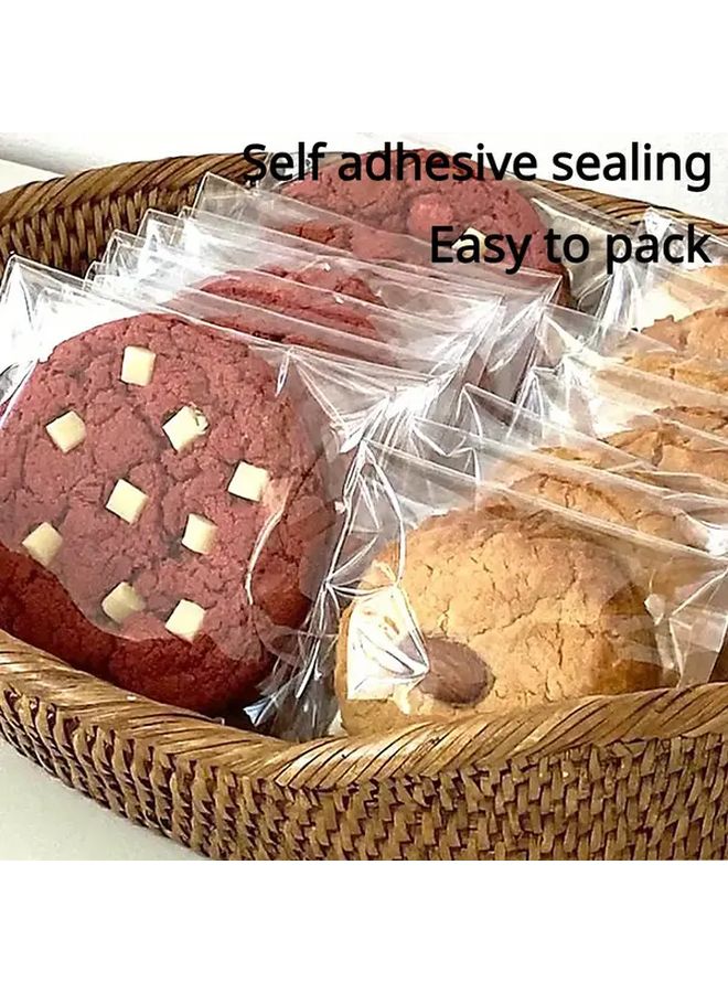 200pcs M Size Self Sealing Bags Resealable Plastic Bags For Snacks Cookies Bakery - Image 2