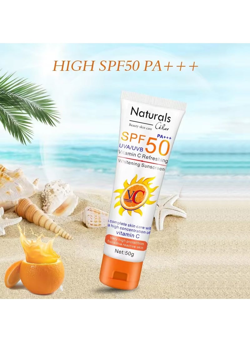ناتشورالز - كريم واقي شمس مع فيتامين سي 50 جرم بعامل حمايه 50SPF - Image 1