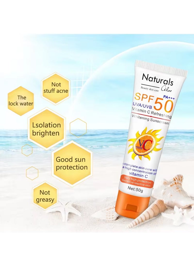 ناتشورالز - كريم واقي شمس مع فيتامين سي 50 جرم بعامل حمايه 50SPF - Image 1