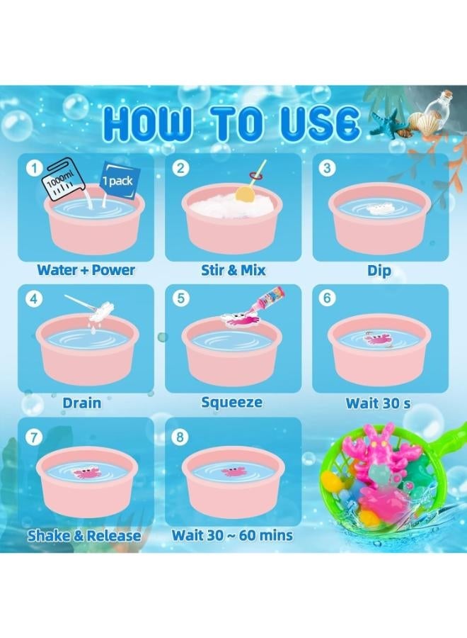 6 Bottles of Magic Growing Solution, the Magic Water toy set, a fairy water water gel with animal sponge molds, and a 3D paint for creative arts and crafts for boys and girls - Image 1
