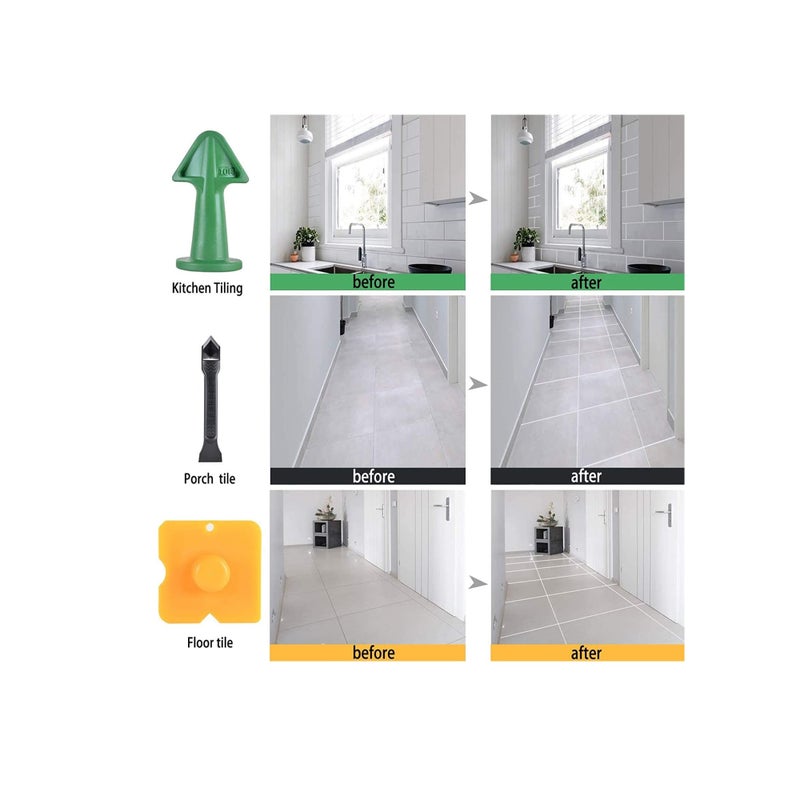 SOLARAE 5 pcs, Caulk Nozzle, Applicator, Silicone Caulking Tools, (6.5R, 10R, 13R), Silicone Sealant Finishing Tool Grout Scrapers kit for Tile or Brick Joints - Image 3