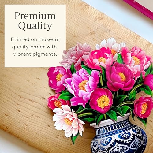 Freshcut Paper Mini Peony Paradise – 2 Pack of 5.5 Inch Life-Sized 3D Pop Up Card – Birthday, Mothers Day, Thank You, Gifts for Mom and Her – Includes Notecard and Envelope - Image 5