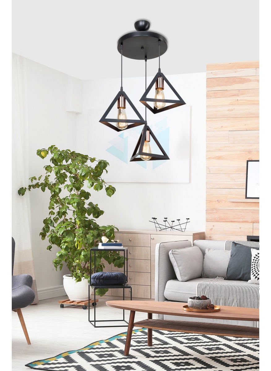 Ag Light Design - Black Pendant Chandelier Living Room Kitchen Hallway Bedroom Lamp - Image 1