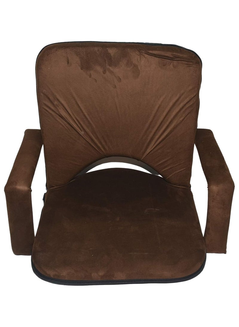 SMART HOME Padded, comfortable and soft to the touch foldable floor chair with armrest, picnic seat, sports chair, outdoor chair and garden chair 50 x 40 x 50 cm - Image 1