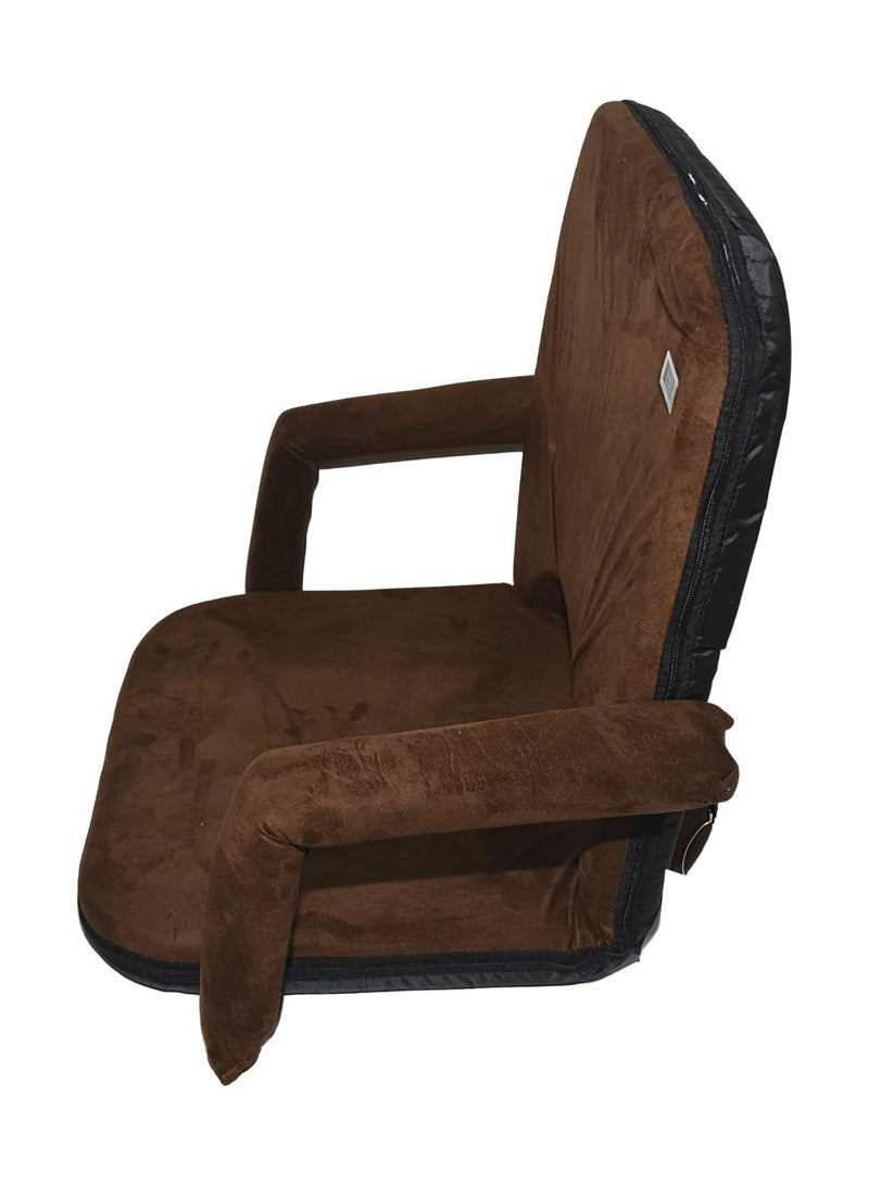 SMART HOME Padded, comfortable and soft to the touch foldable floor chair with armrest, picnic seat, sports chair, outdoor chair and garden chair 50 x 40 x 50 cm - Image 2