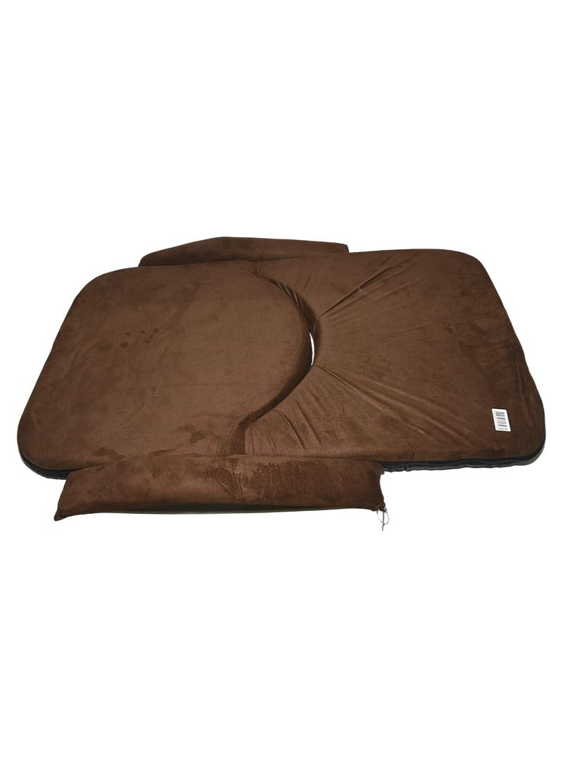 SMART HOME Padded, comfortable and soft to the touch foldable floor chair with armrest, picnic seat, sports chair, outdoor chair and garden chair 50 x 40 x 50 cm - Image 4