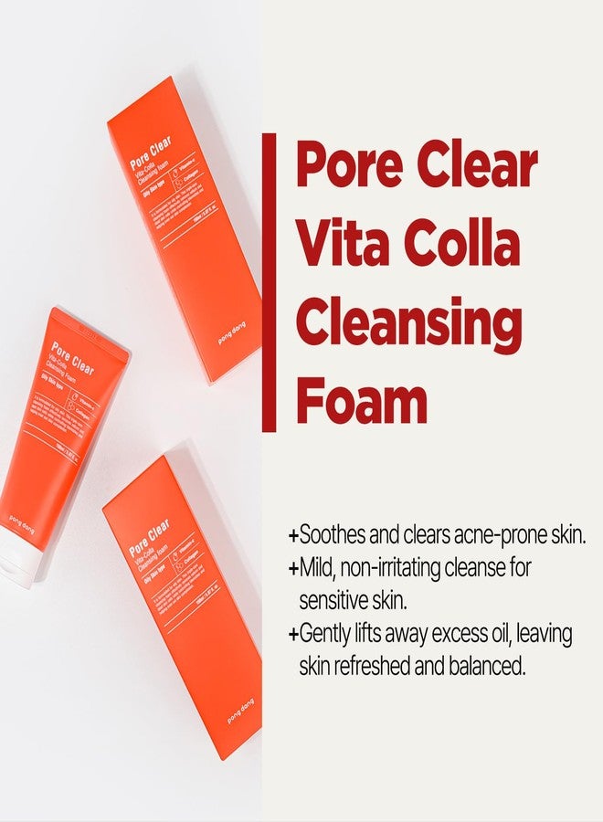 PONGDANG Pore Clear Vita-Colla Cleansing Foam | Oil Control & Deep Pore Cleanse | With Vitamin C & Collagen for Balanced Skin | Korean Skin Care - Image 2