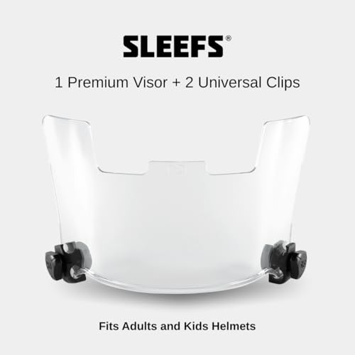 SLEEFS Clear Football Visor for Helmet - Professional Football Visor - Face & Eye Shield - Fits Youth & Adult Helmets - Includes Quick Visor Clips for Easy Installation - Image 3