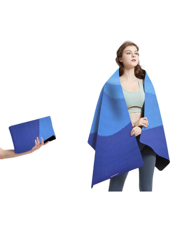 neumee Professional Sweat-Resistant Non-Slip Home Durable Thin Wide Suede Natural Rubber Yoga Mat Towel Gift Mountain Range - Image 2