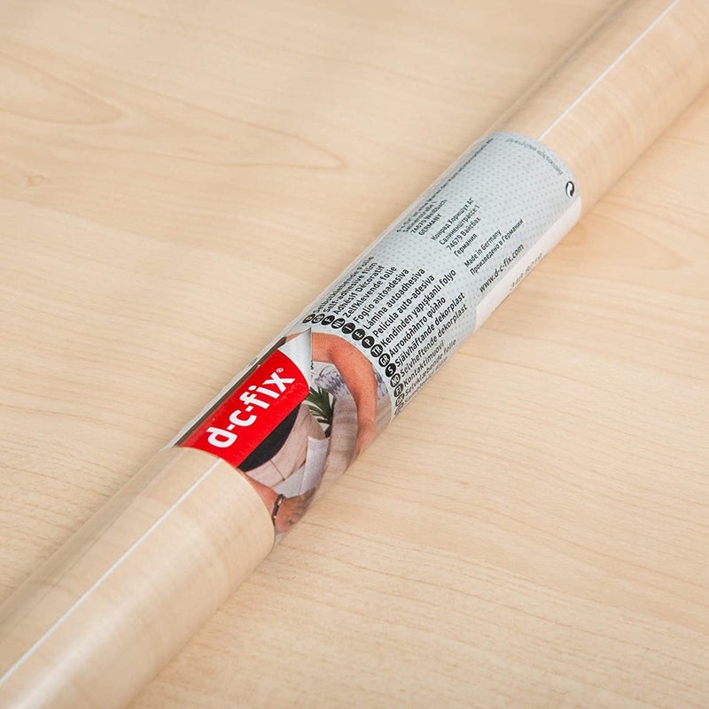 DC Fix FA346-8219-4 Decorative Self-Adhesive Film, Maple, Large 26”x 78" Roll, 4-Pack - Image 3