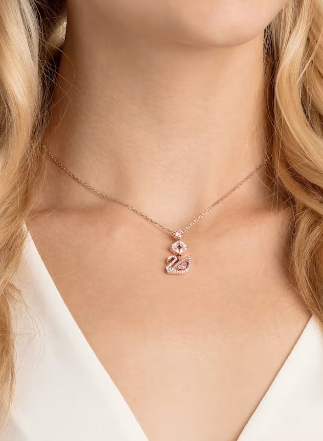 Swaro قلادة سواروفسكي سوان الوردية للنساء، مطلية بالذهب الوردي، رقم الموديل 5473024 - Image 2