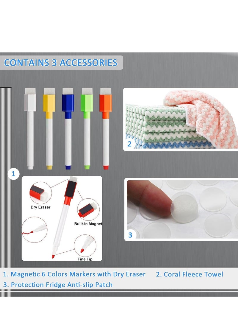 SYOSI Acrylic Magnetic Dry Erase Board for Fridge, Reusable Clear Magnet Calendar for Refrigerator Monthly and Weekly Includes 6 Markers - Image 5
