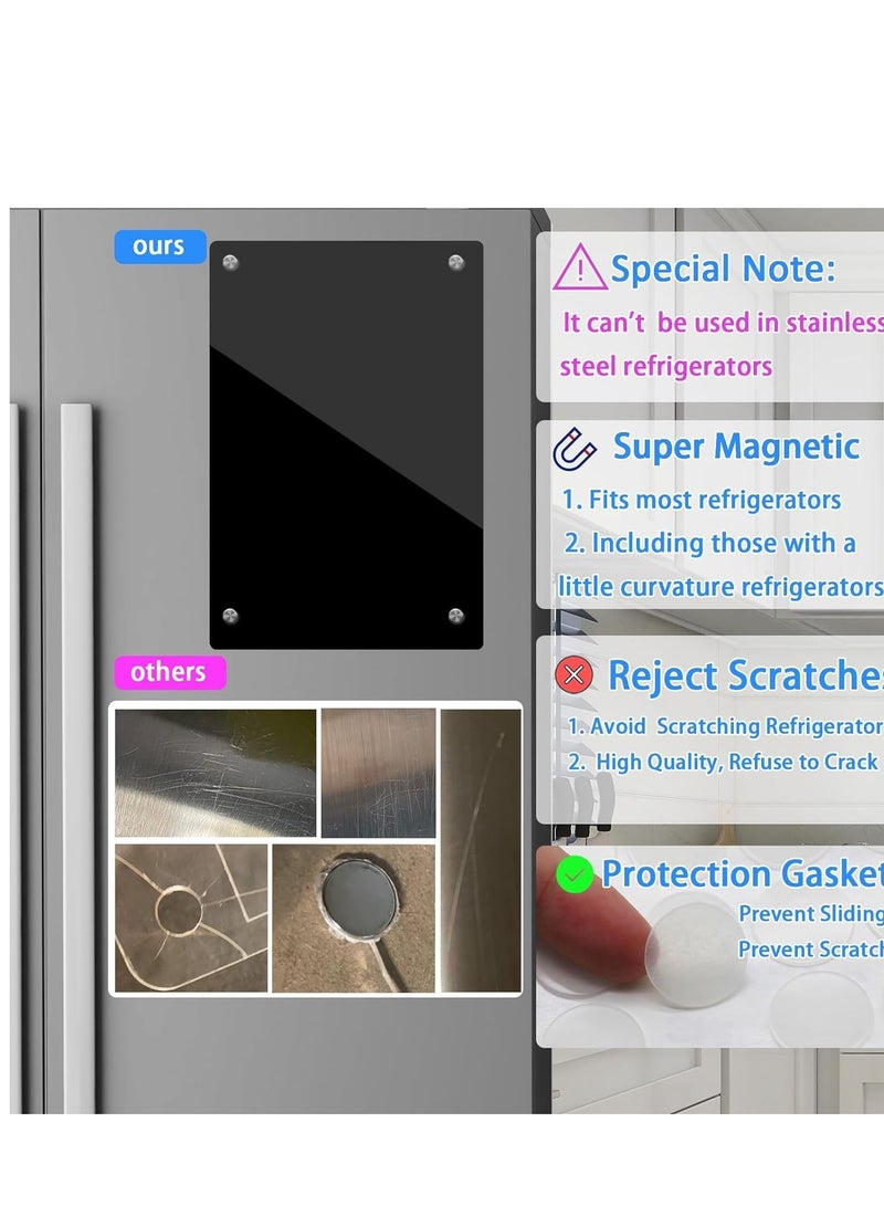SYOSI Acrylic Magnetic Dry Erase Board for Fridge, Reusable Clear Magnet Calendar for Refrigerator Monthly and Weekly Includes 6 Markers - Image 2