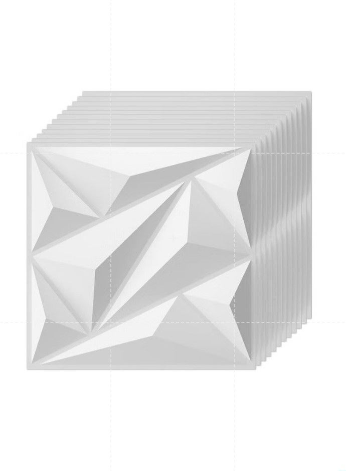 12 Pcs 3D Wall Panel 3D Texture PVC Wallpaper Diamond Design Decorative Wall Cover For Living Room Lobby Bedroom Office Each 30x30cm