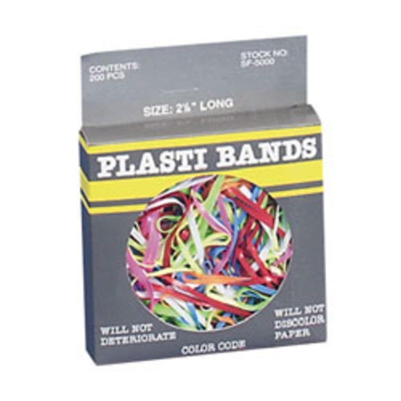 Baumgartens 2-1/8-inch Plastibands (BAUSF5000) Assorted Colors, 200 Pieces - Image 1