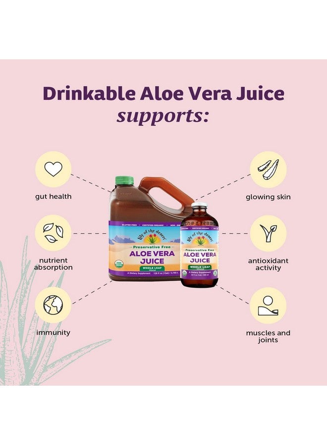 Lily Of the Desert Lily of the Desert Vera Juice - Whole Leaf Filtered Aloe Vera Drink, Non-GMO Aloe Juice with Natural Vitamins, Digestive Enzymes for Gut Health, Stomach Relief, Wellness, Glowing Skin, 128 Fl Oz  - Image 3