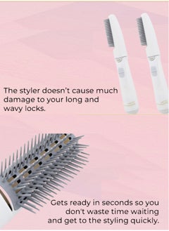 GEEPAS 2 IN 1 Hair Styler - Hot Air Brush With 3 Temperatures Cool Air Setting Overheat Protection White/Grey  - Image 4