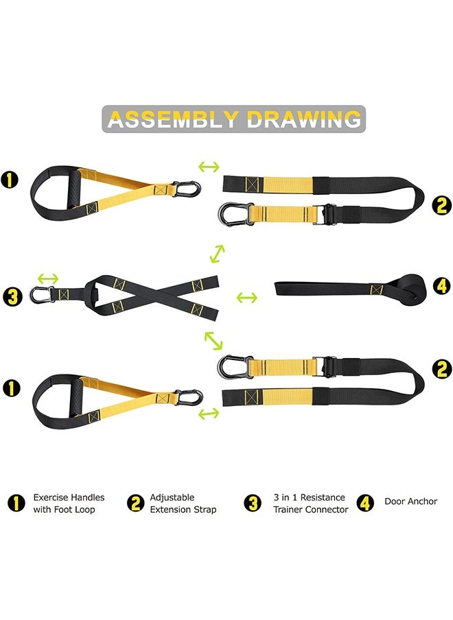 Generic Home Resistance Training Kit,Resistance Trainer Exercise Straps with Handles,Door Anchor,Training Guide,Wall Mount Bracket, Bodyweight Resistance Straps for Full-Body Workout for Home Gym.  - Image 5
