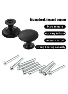 sokany 12 PCS Vintage Antique Black Knobs Handle Pulls, 30mm Brass Round Knobs for Cabinet Drawer Kitchen, Bathroom, Cupboard, Home Office Furniture (Black)  - Image 4