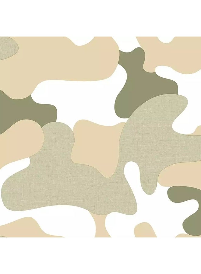 FAVOLA - Modern Camouflage Wallpaper - Abstract Neutral Camo Design - Stylish Wall Decor for Bedroom, Living Room, or Office