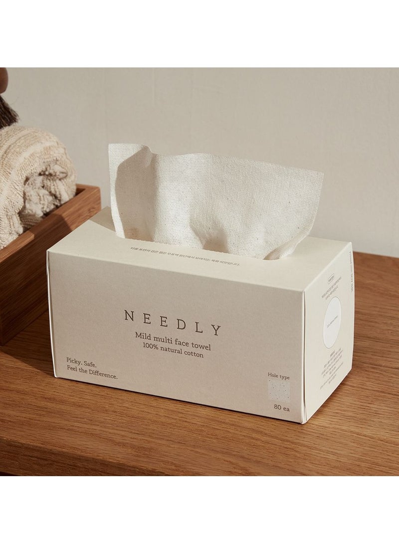 Needly Mild Multi Face Towel 100% Natural Cotton 80unit - Image 2