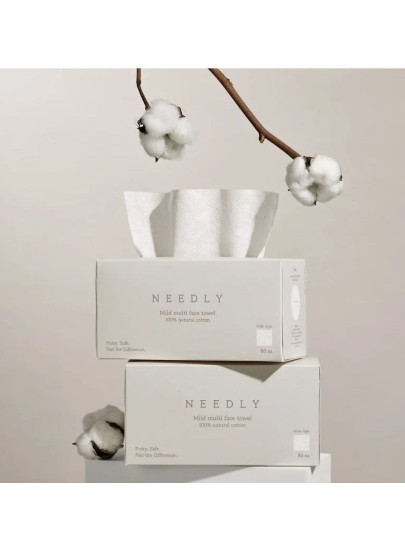 Needly Mild Multi Face Towel 100% Natural Cotton 80unit - Image 4